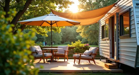 Comment optimiser l'espace d'une terrasse de mobil-home sur une petite parcelle de camping ?